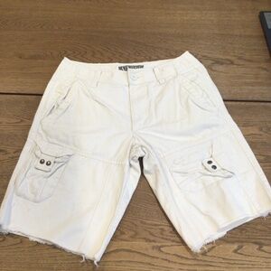 Armani Exchange Cargo Shorts White Bermuda Button Fly All Cotton
